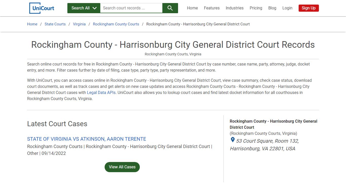 Rockingham County - Harrisonburg City General District Court Records ...