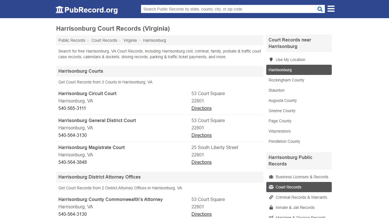 Free Harrisonburg Court Records (Virginia Court Records)