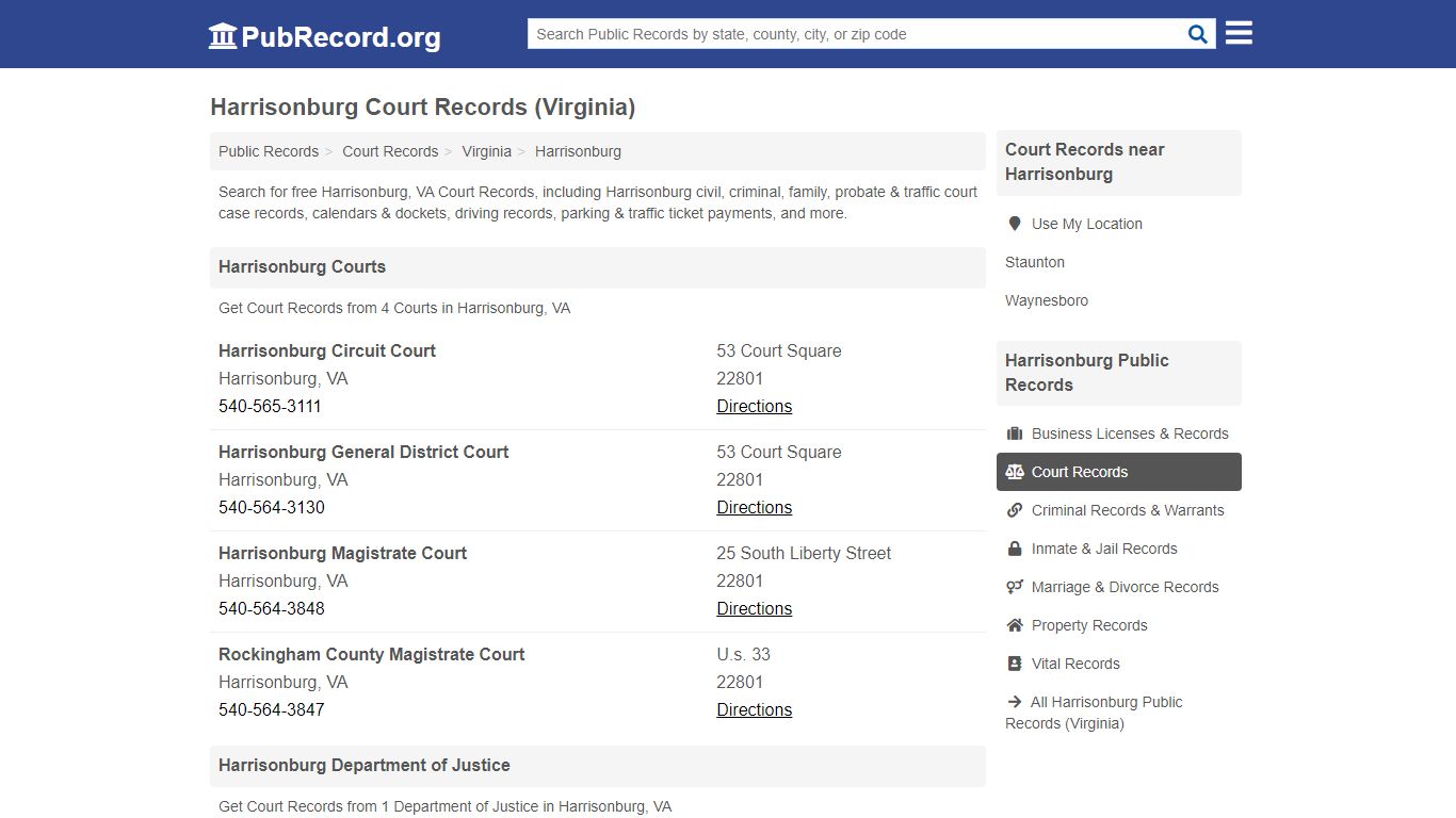 Free Harrisonburg Court Records (Virginia Court Records)